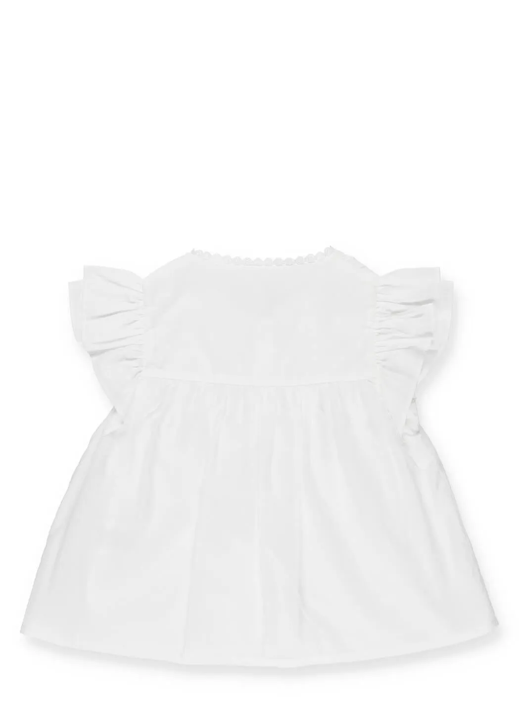 Chlo Kids Pleated Detail Ruffled Sleeve Blouse