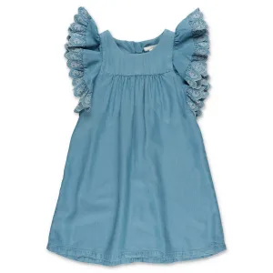 Chlo Kids Ruffled Chambray Dress