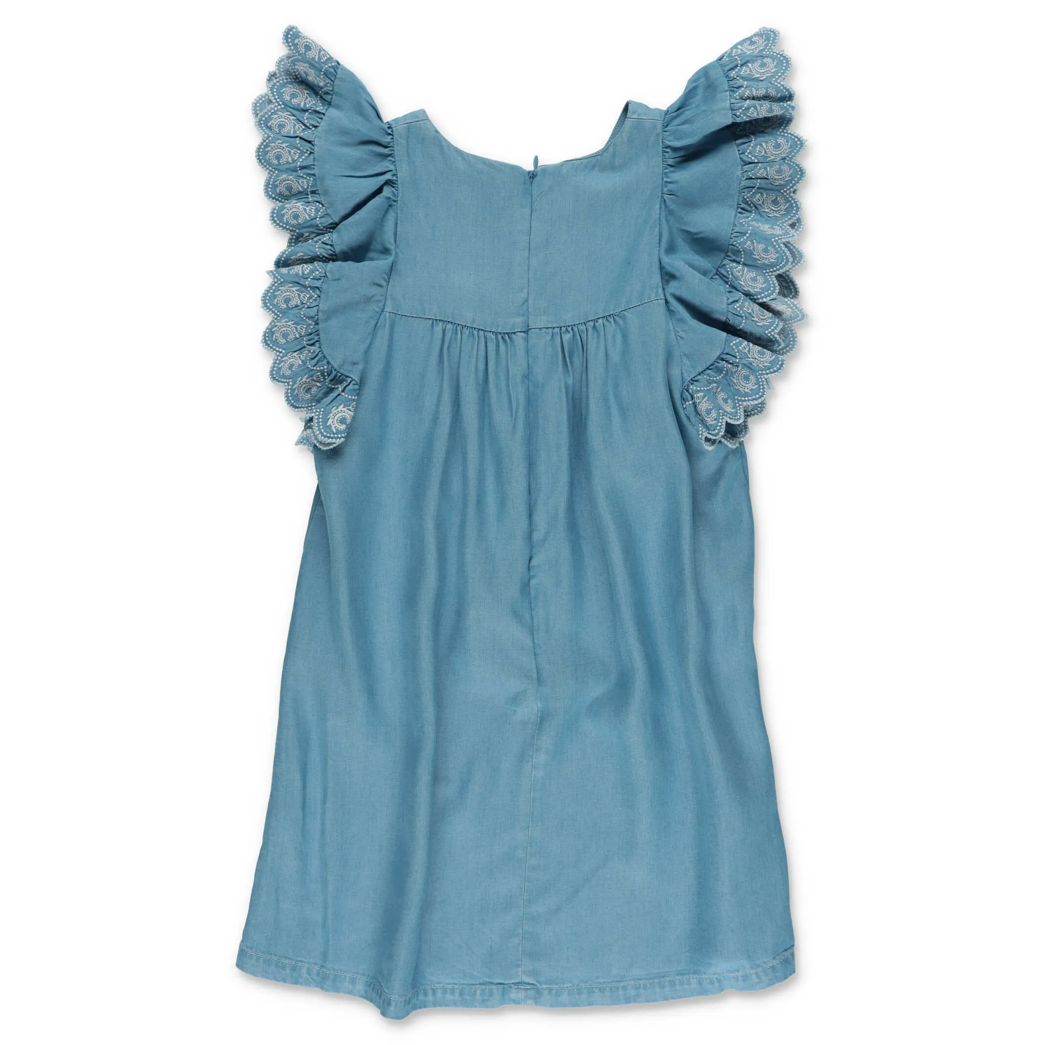 Chlo Kids Ruffled Chambray Dress