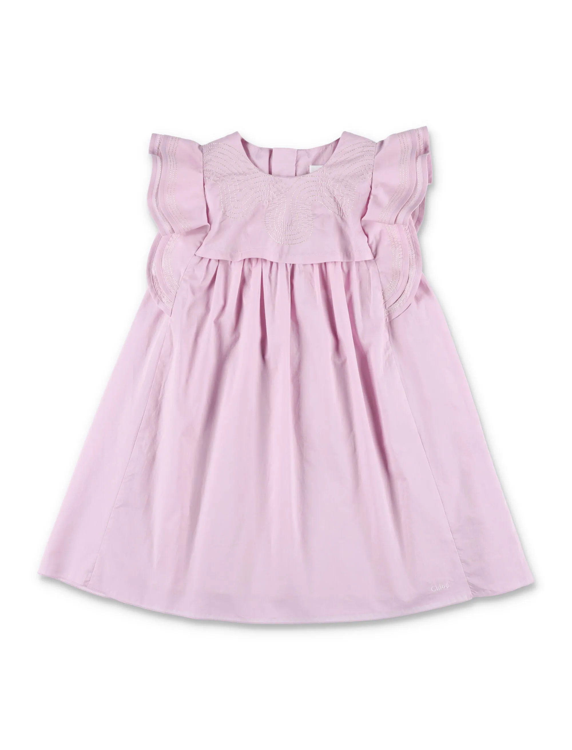 Chlo Kids Ruffled Sleeveless Crewneck Dress