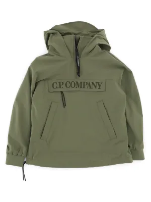 C.P. Company Kids Logo Printed Half-Zip Hooded Jacket