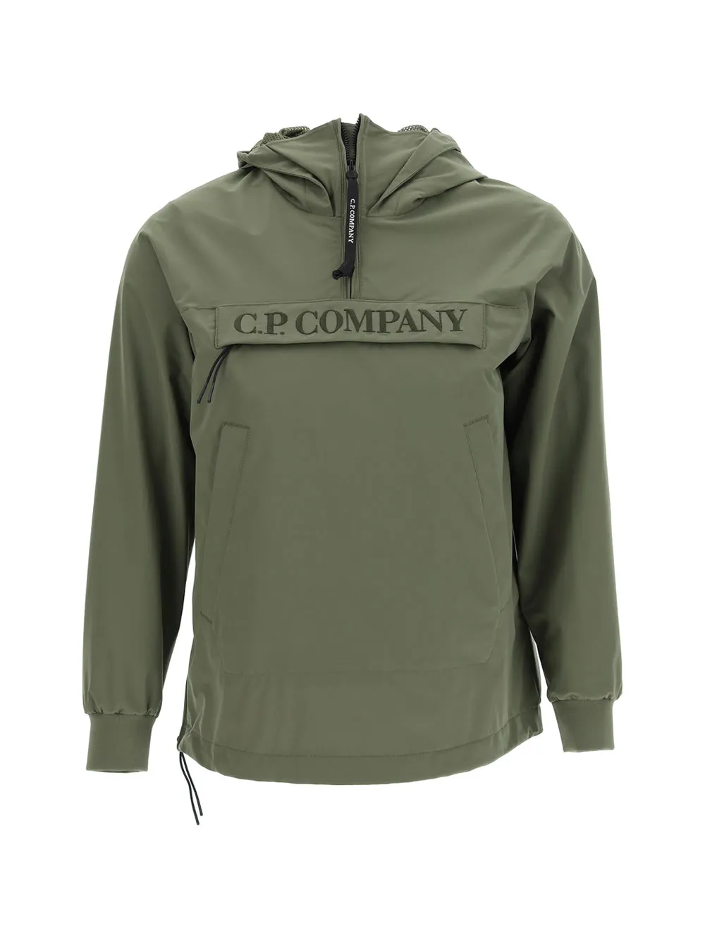 C.P. Company Kids Logo Printed Half-Zip Hooded Jacket