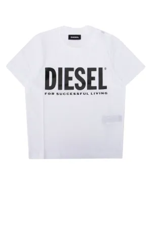 Diesel Kids Logo Print Crewneck T-Shirt