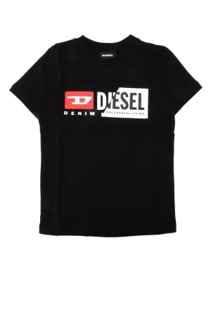 Diesel Kids Logo Print Crewneck T-Shirt