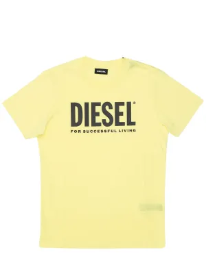 Diesel Kids Logo Print Crewneck T-Shirt