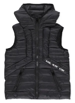 Diesel Kids Logo Print Zip-Up Gilet