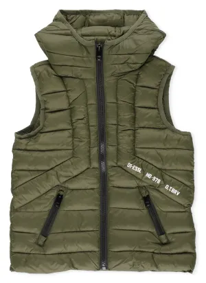 Diesel Kids Logo Print Zip-Up Gilet