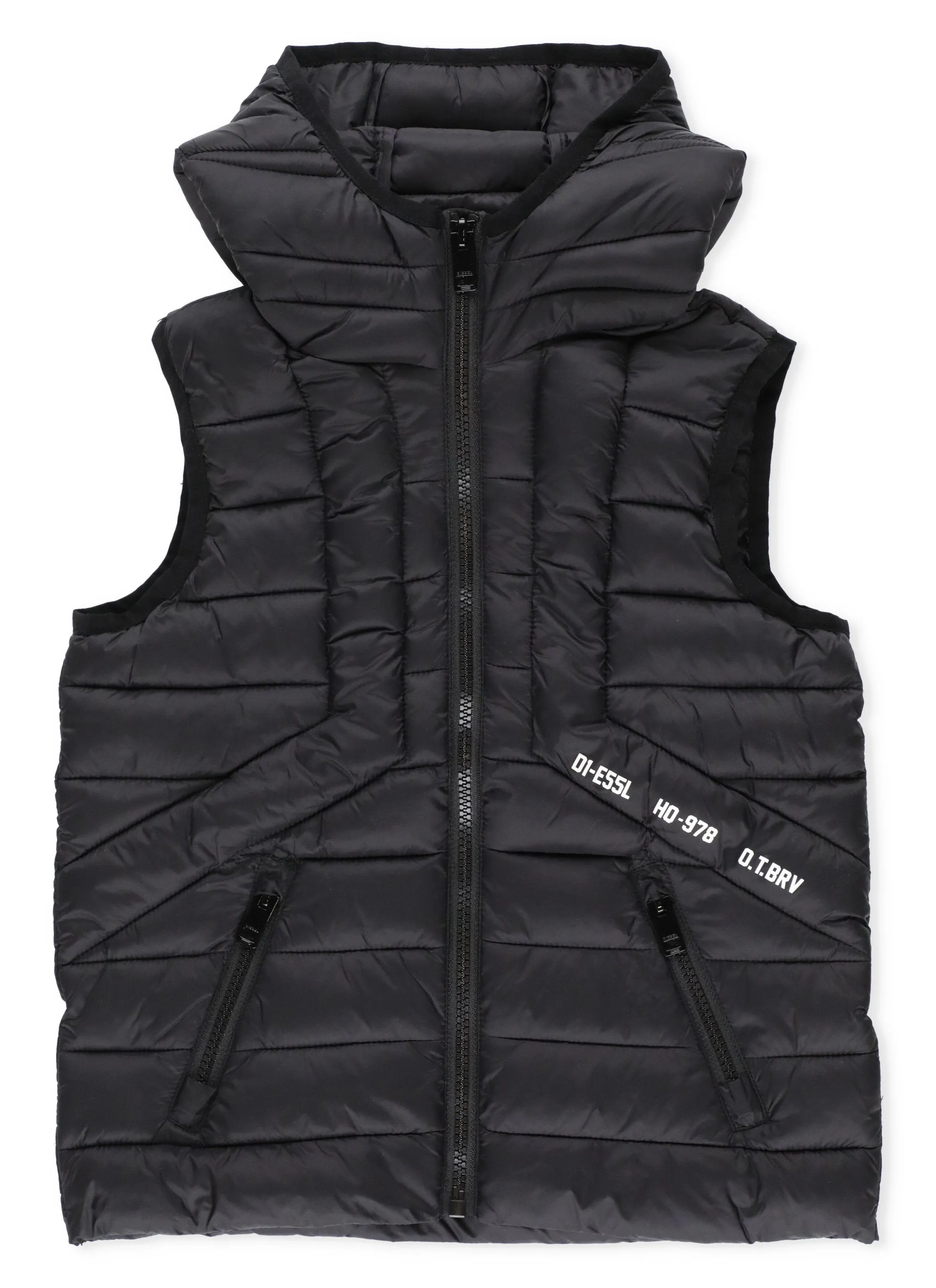 Diesel Kids Logo Print Zip-Up Gilet
