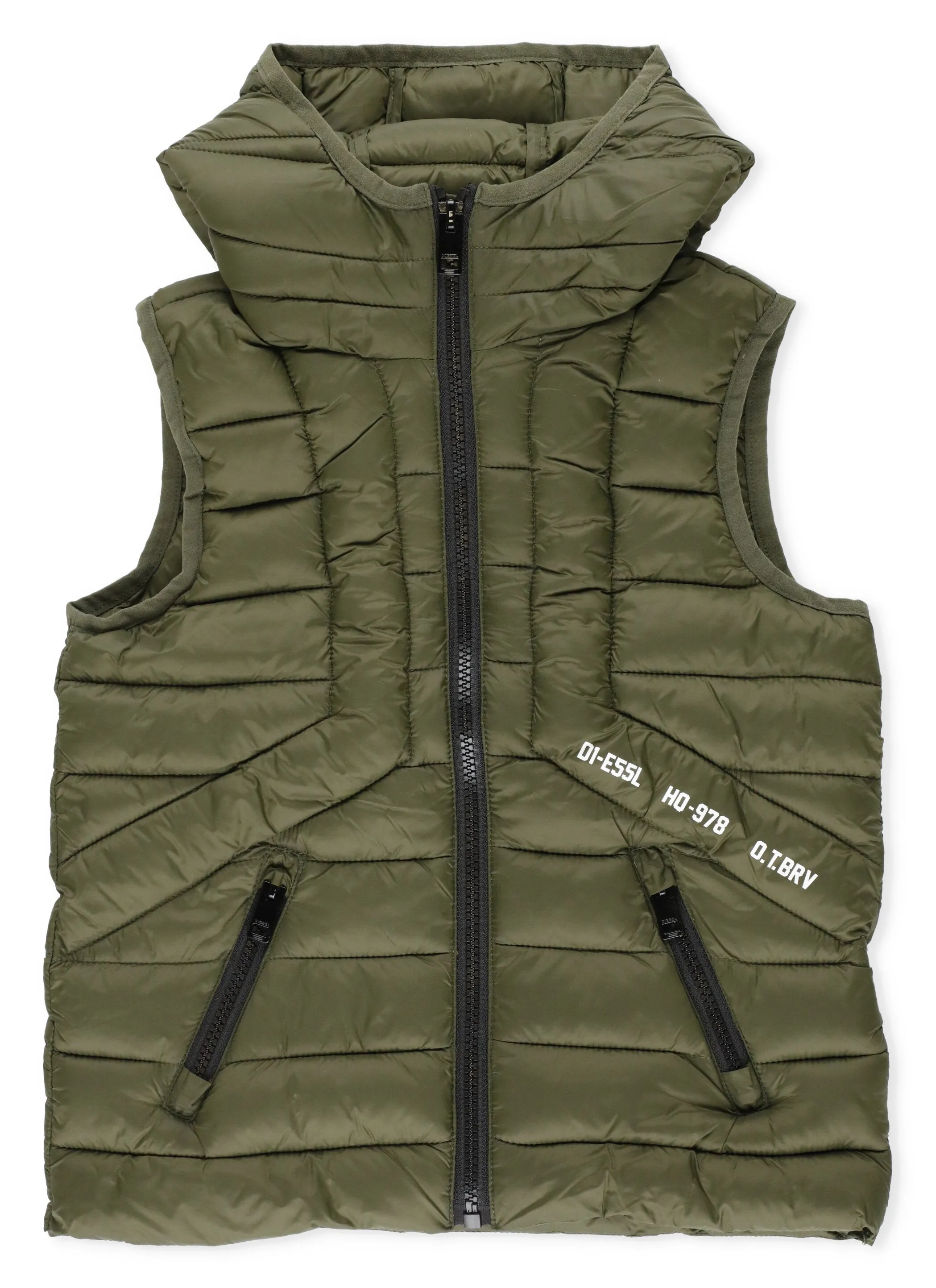 Diesel Kids Logo Print Zip-Up Gilet