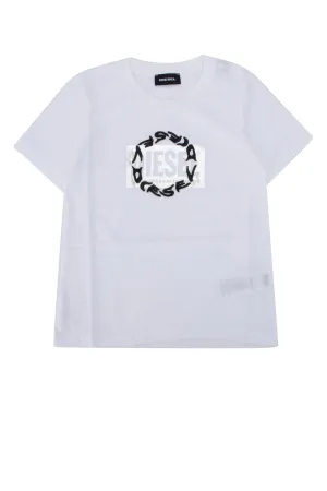 Diesel Kids Tsilyrsuc Double Logo Print T-Shirt