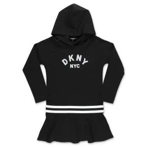 DKNY Kids Sequin Logo Hoodie Dress