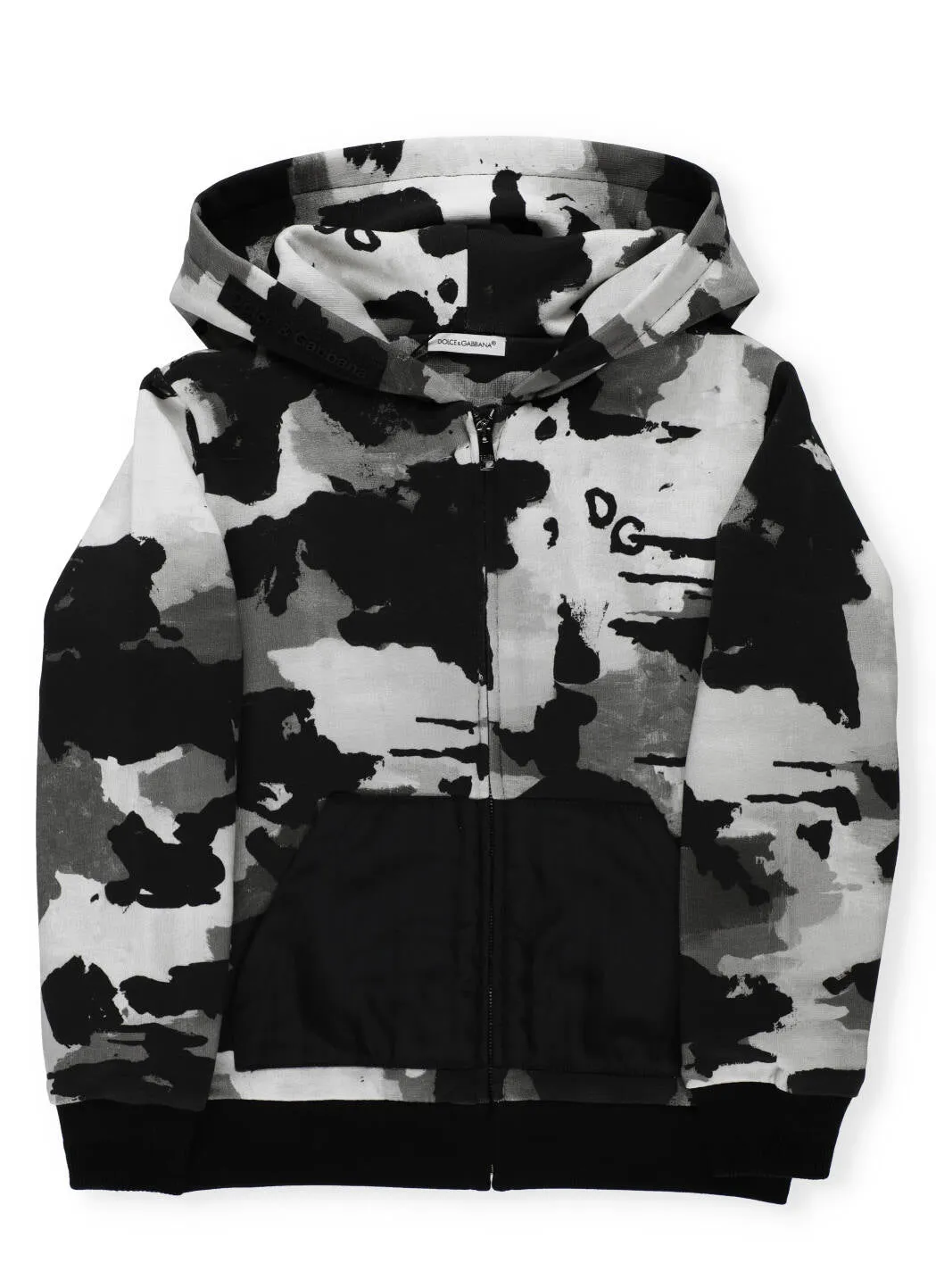 Dolce & Gabbana Kids Camouflage Printed Hooded Jacket