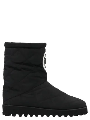 Dolce & Gabbana Kids DG Logo Patch Boots