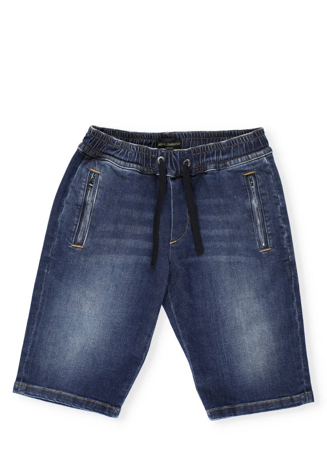 Dolce & Gabbana Kids Drawstring Waist Denim Shorts