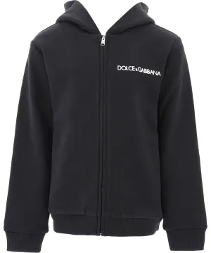 Dolce & Gabbana Kids Logo Embroidered Hooded Jacket