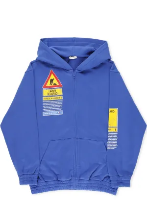 Dolce & Gabbana Kids Road Sign Printed Zip-Up Hoodie