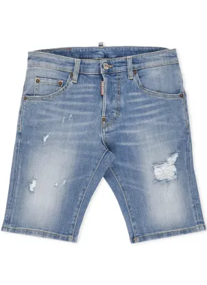 Dsquared2 Kids Distressed Denim Shorts