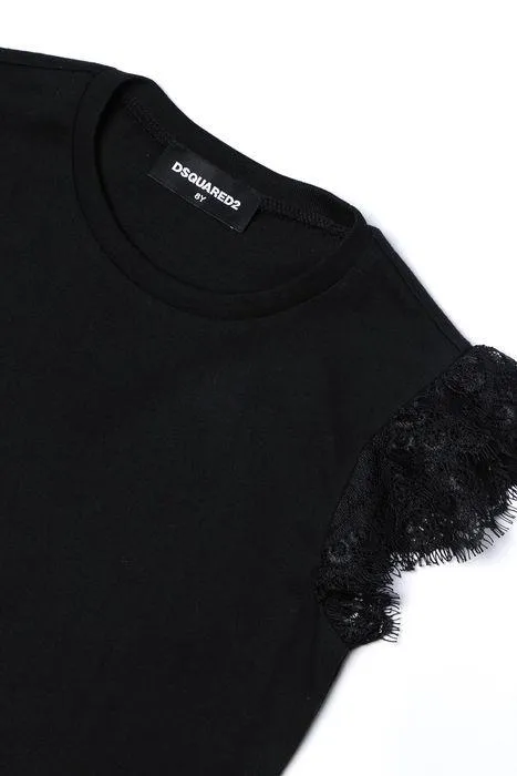 Dsquared2 Kids Lace-Detailed Crewneck T-Shirt
