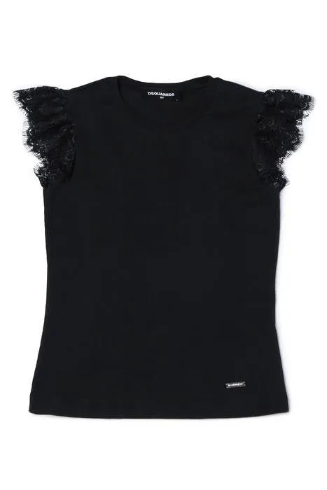 Dsquared2 Kids Lace-Detailed Crewneck T-Shirt