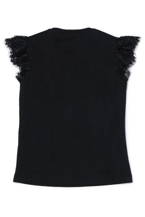 Dsquared2 Kids Lace-Detailed Crewneck T-Shirt