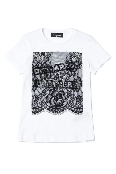 Dsquared2 Kids Lace-Detailed Crewneck T-Shirt
