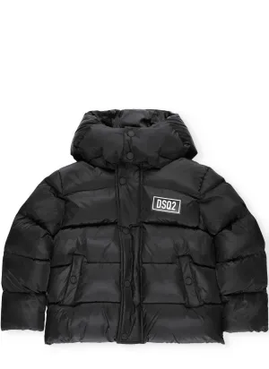 Dsquared2 Kids Logo Printed Hooded Puffer Jacket