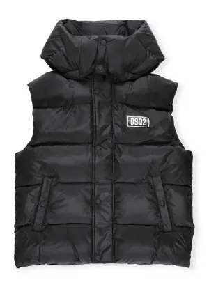 Dsquared2 Kids Logo Printed Hooded Puffer Vest