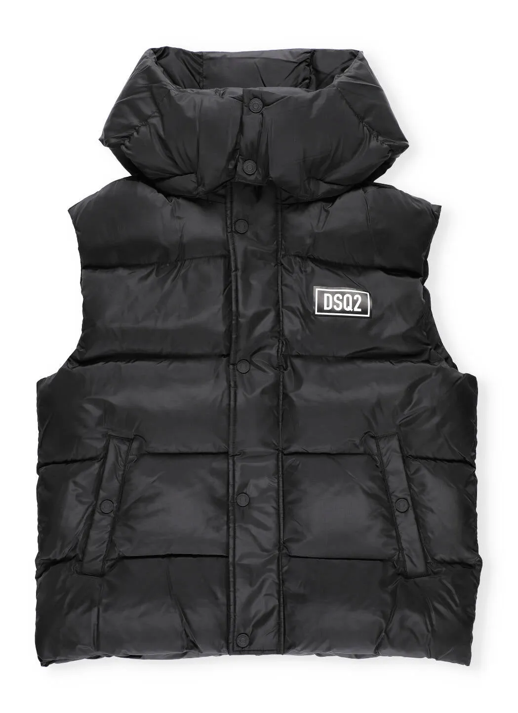 Dsquared2 Kids Logo Printed Hooded Puffer Vest