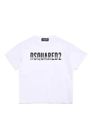 Dsquared2 Kids Logo Printed Sequin Crewneck T-Shirt