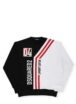 Dsquared2 Kids Logo Printed Stripe Detail Sweatshirt