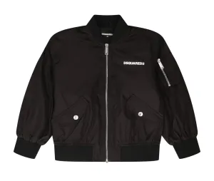 Dsquared2 Kids Logo Printed Zip-Up Bomber Jacket