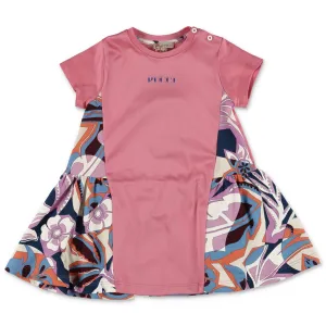 Emilio Pucci Junior Abstract Floral Printed T-Shirt Dress