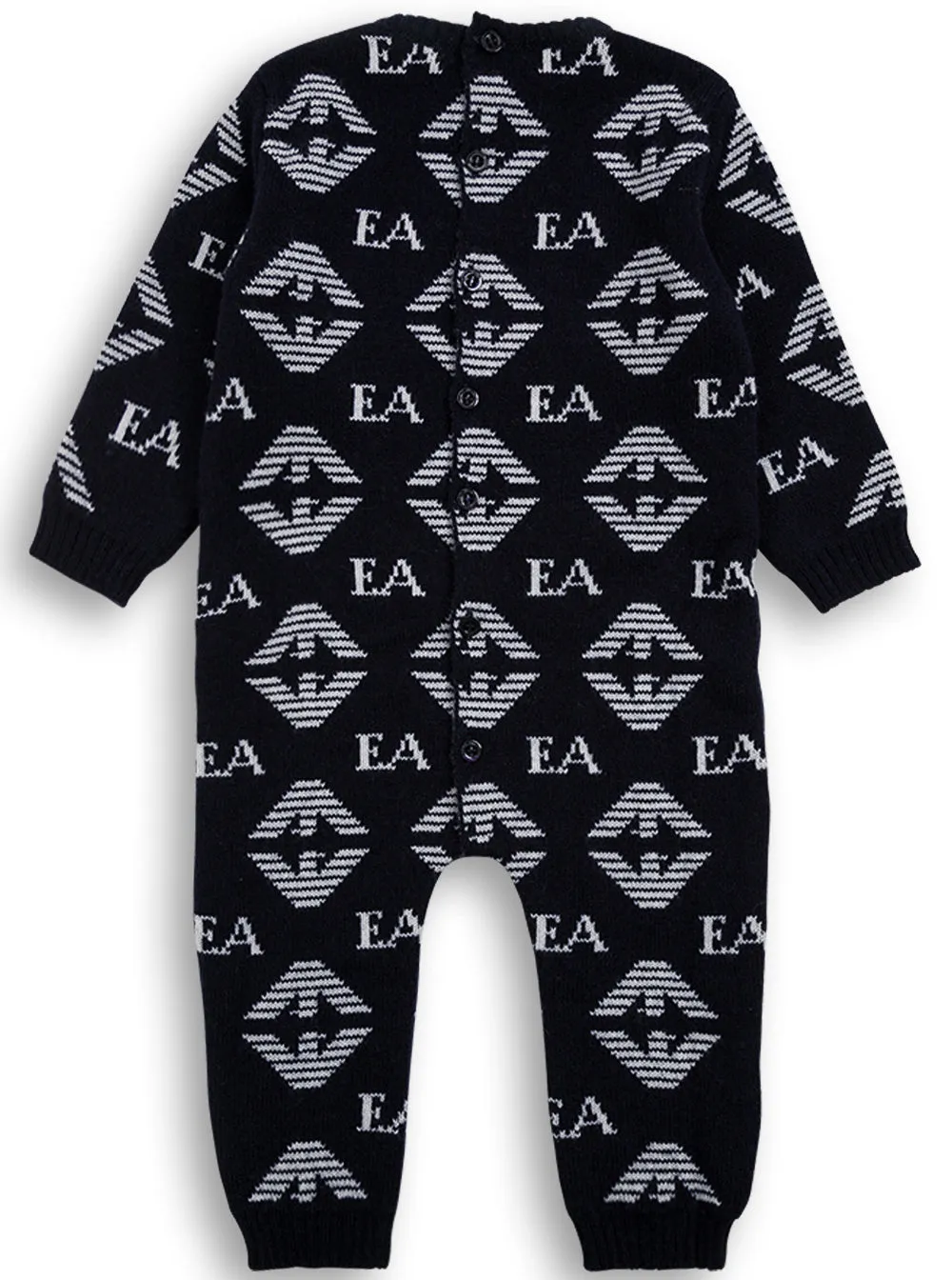 Emporio Armani Kids Allover Logo Intarsia Onesie