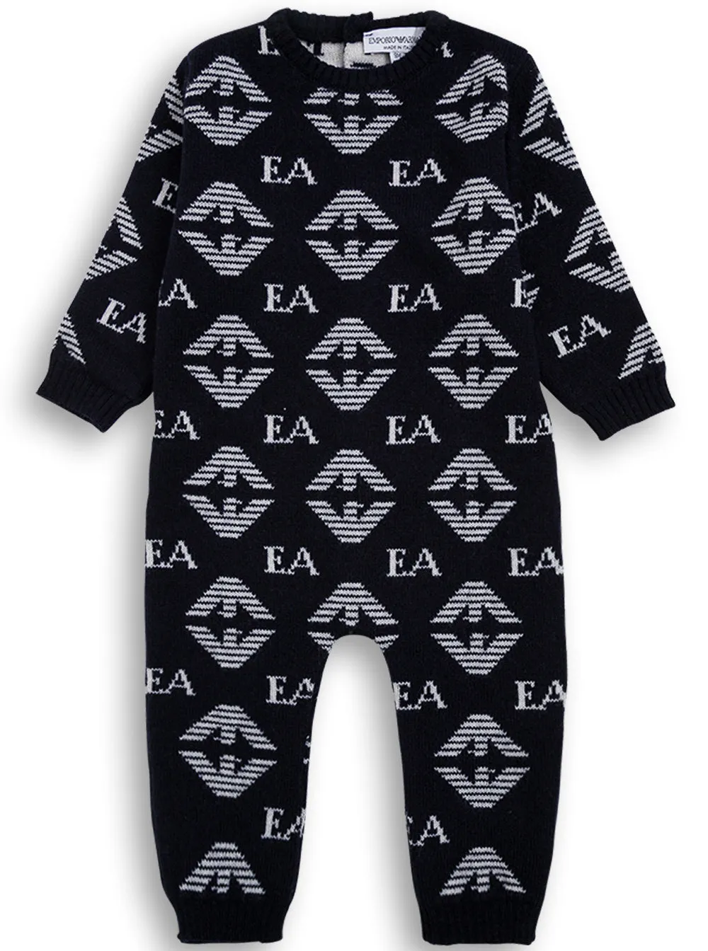 Emporio Armani Kids Allover Logo Intarsia Onesie