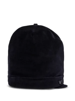 Emporio Armani Kids Ears Detail Logo Plaque Beanie