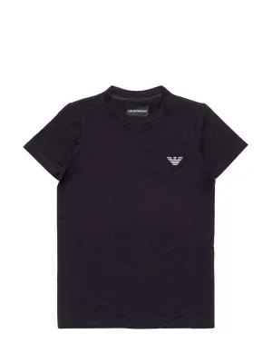 Emporio Armani Kids Logo Embroidered Crewneck T-Shirt