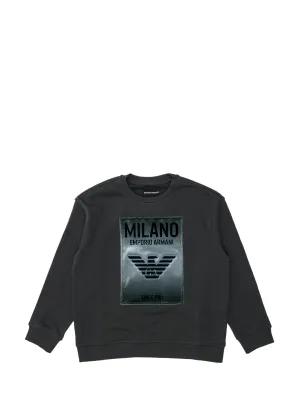 Emporio Armani Kids Logo Patch Crewneck Sweatshirt