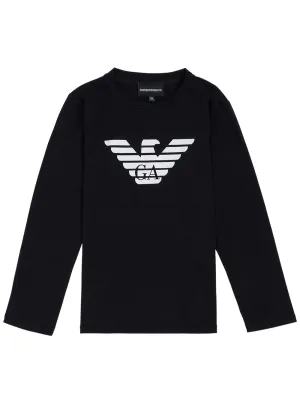Emporio Armani Kids Logo Printed Long Sleeve T-Shirt