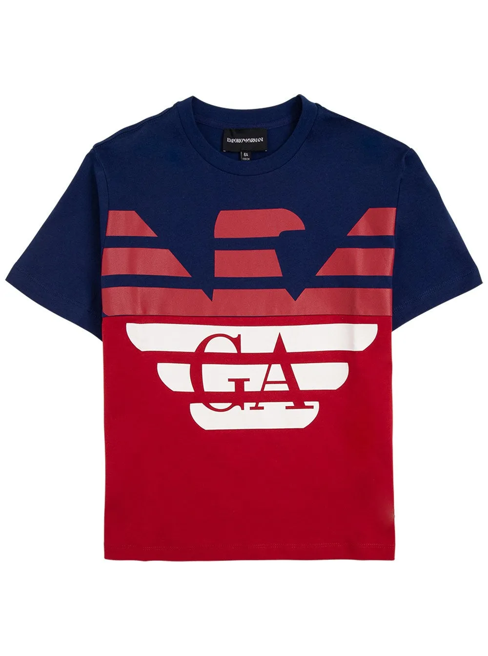 Emporio Armani Kids Logo Printed Two-Tone T-Shirt