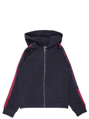 Emporio Armani Kids Logo Side Stripe Zipped Hoodie