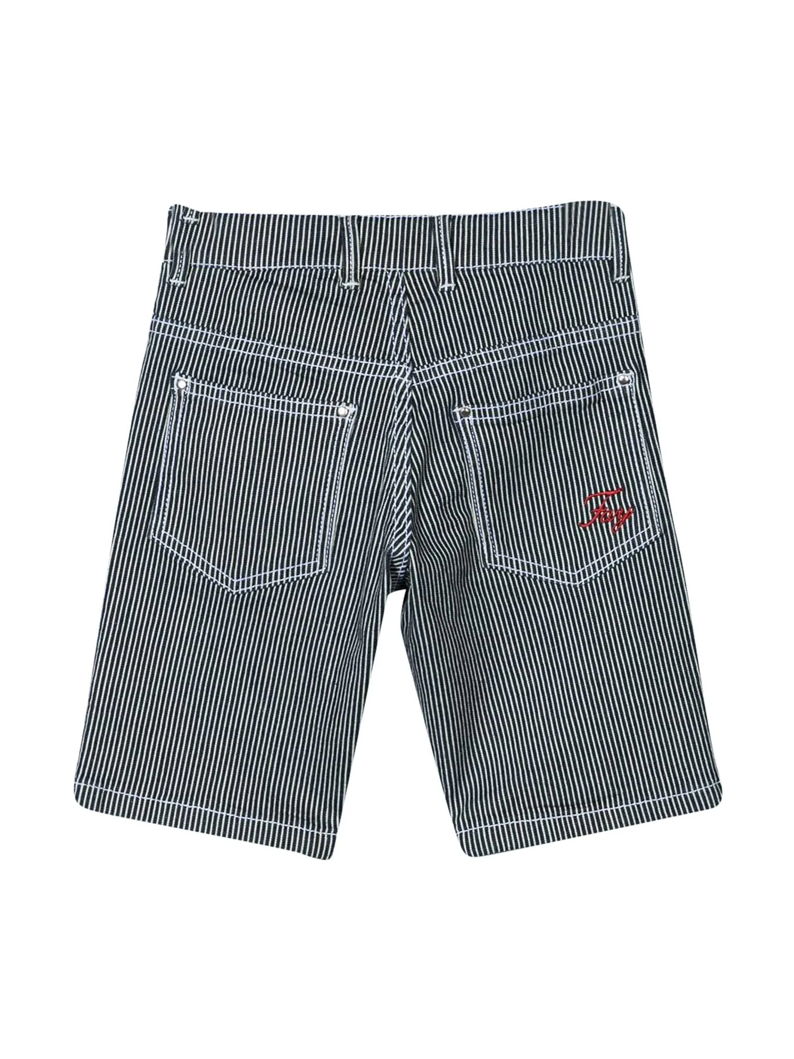 Fay Kids Striped Denim Shorts
