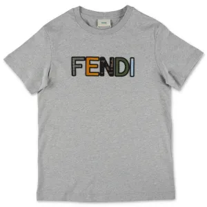Fendi Kids Embroidered Logo T-Shirt