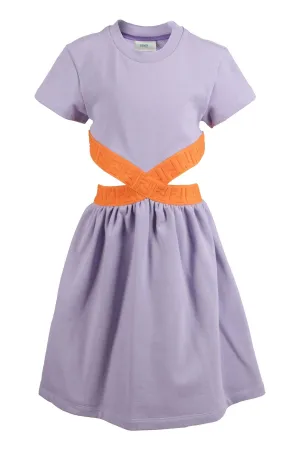 Fendi Kids FF Jacquard Cut-Out Dress