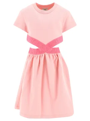 Fendi Kids FF Jacquard Cut-Out Dress