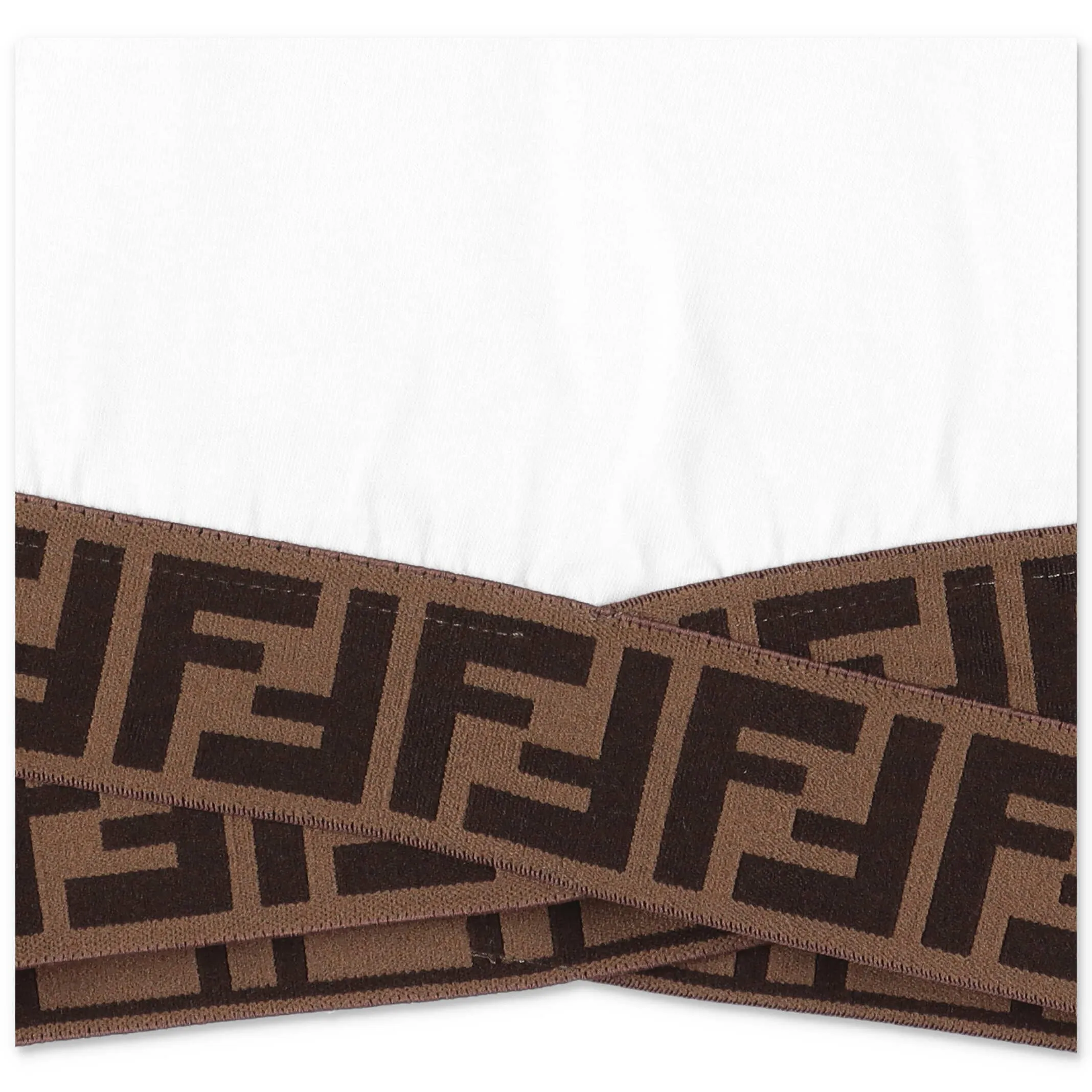 Fendi Kids FF Logo Tape Cropped T-Shirt