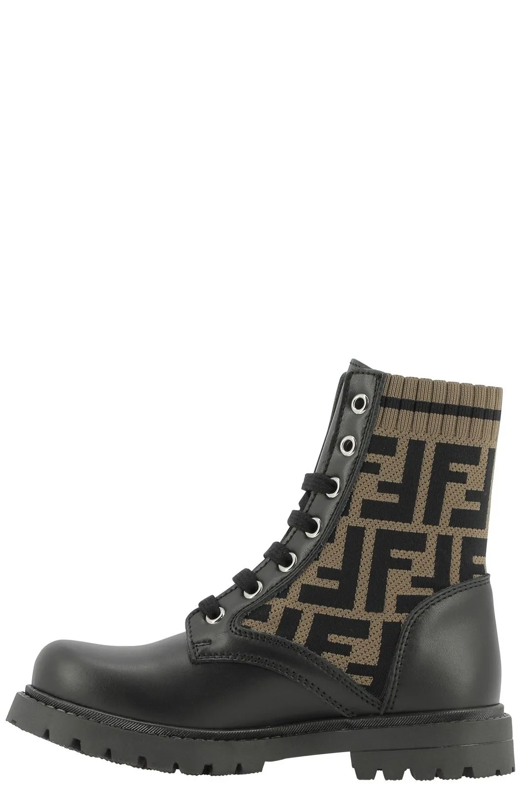 Fendi Kids FF Motif Combat Boots