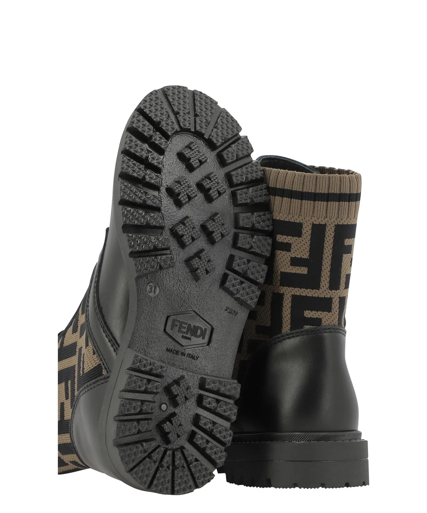 Fendi Kids FF Motif Combat Boots