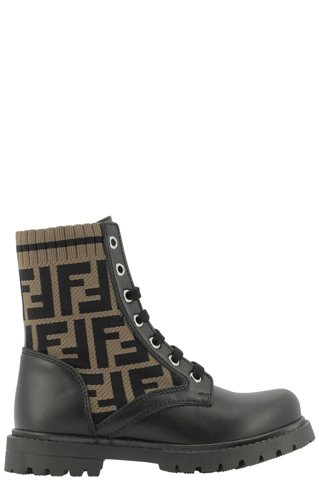 Fendi Kids FF Motif Combat Boots