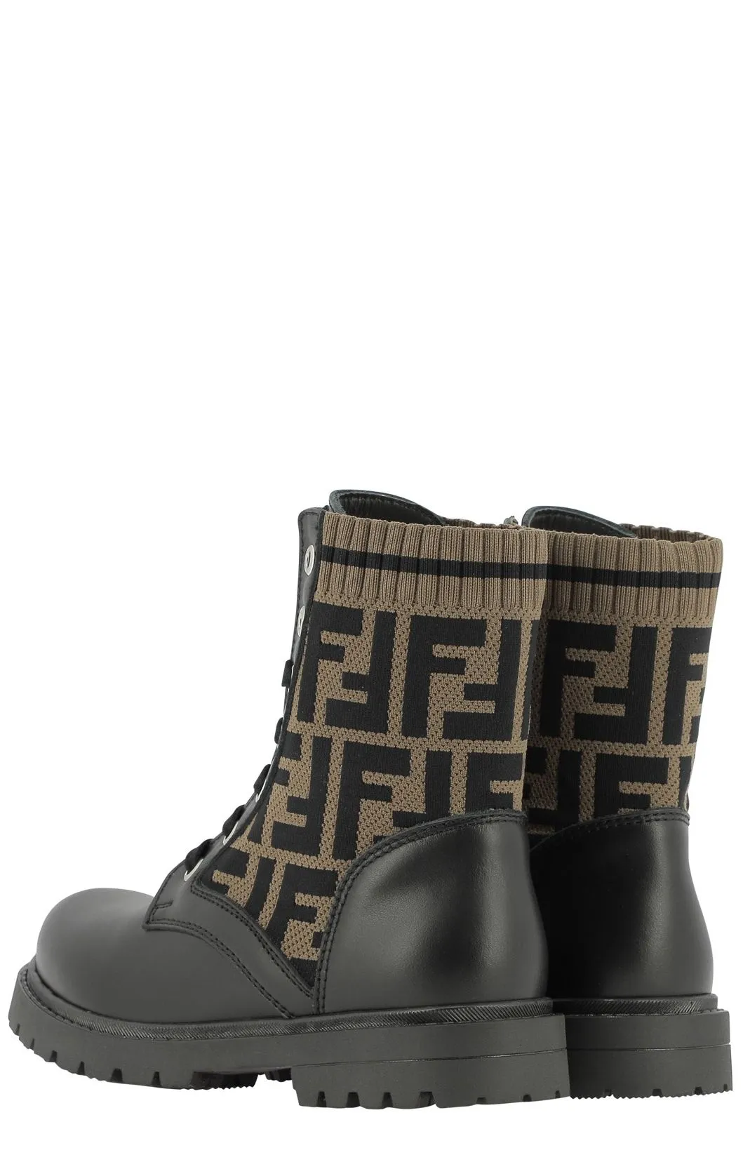 Fendi Kids FF Motif Combat Boots