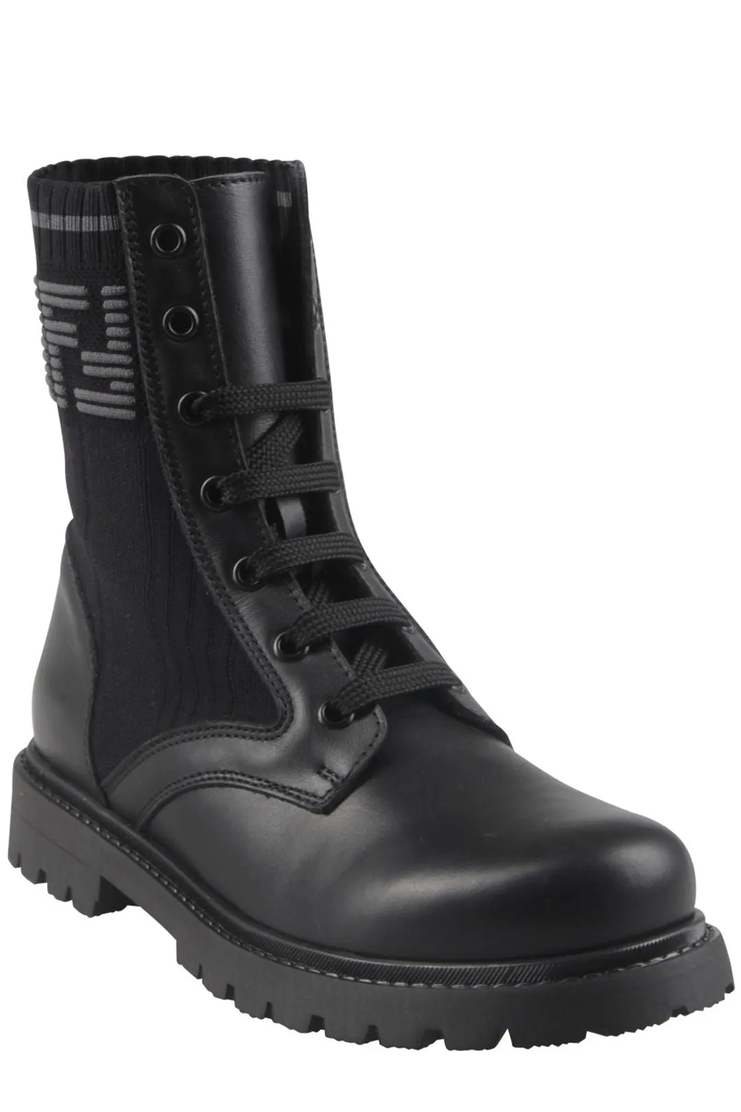 Fendi Kids FF Motif Lace-Up Boots